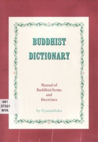 Image of Buddhist Dictionary ( Manual of Buddhist Terms and Doctrines )