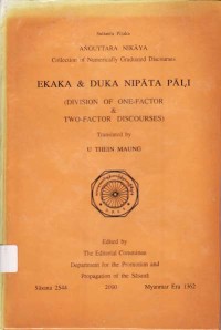 Image of Suttanta Pitaka ( Anguttara Nikaya ; Ekaka & Duka Nipata Pali )